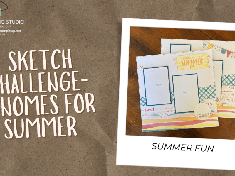 Summer Scrapbooking: Sketch-Based 12×12 Layout with&nbsp;Gnomes