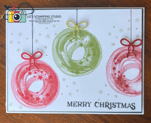 Circle stamp ornament holiday card