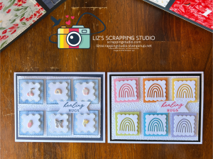 Cards using the dies from the Advent calendar. Postage stamp and rainbows